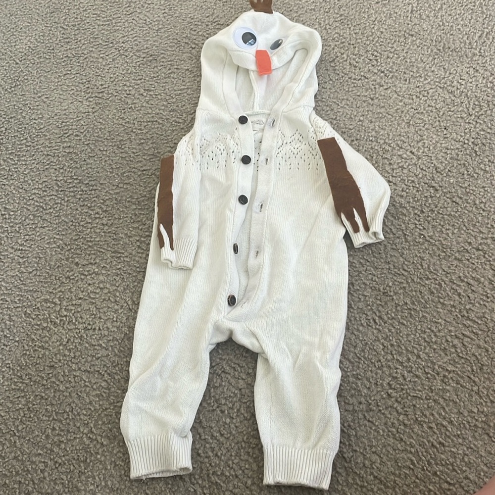 Homemade Olaf Snowman Costume
